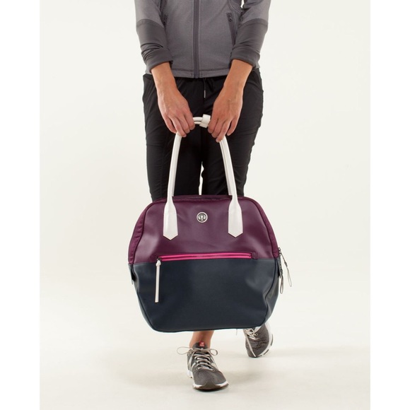 Happy Hatha Hour Navy/Maroon/Hot Pink Yoga Bag - Picture 2 of 8